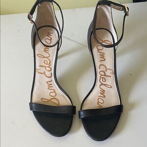Sam Edelman Black Heeled Sandals with Ankle Strap